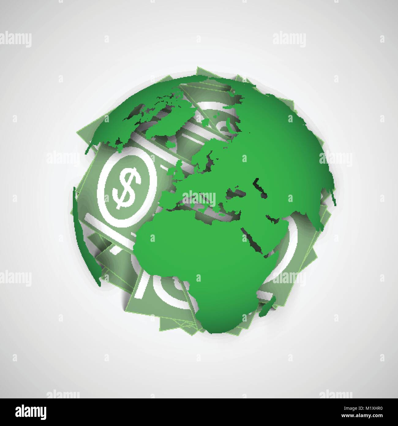Earth and money vector illustration Stock Vector