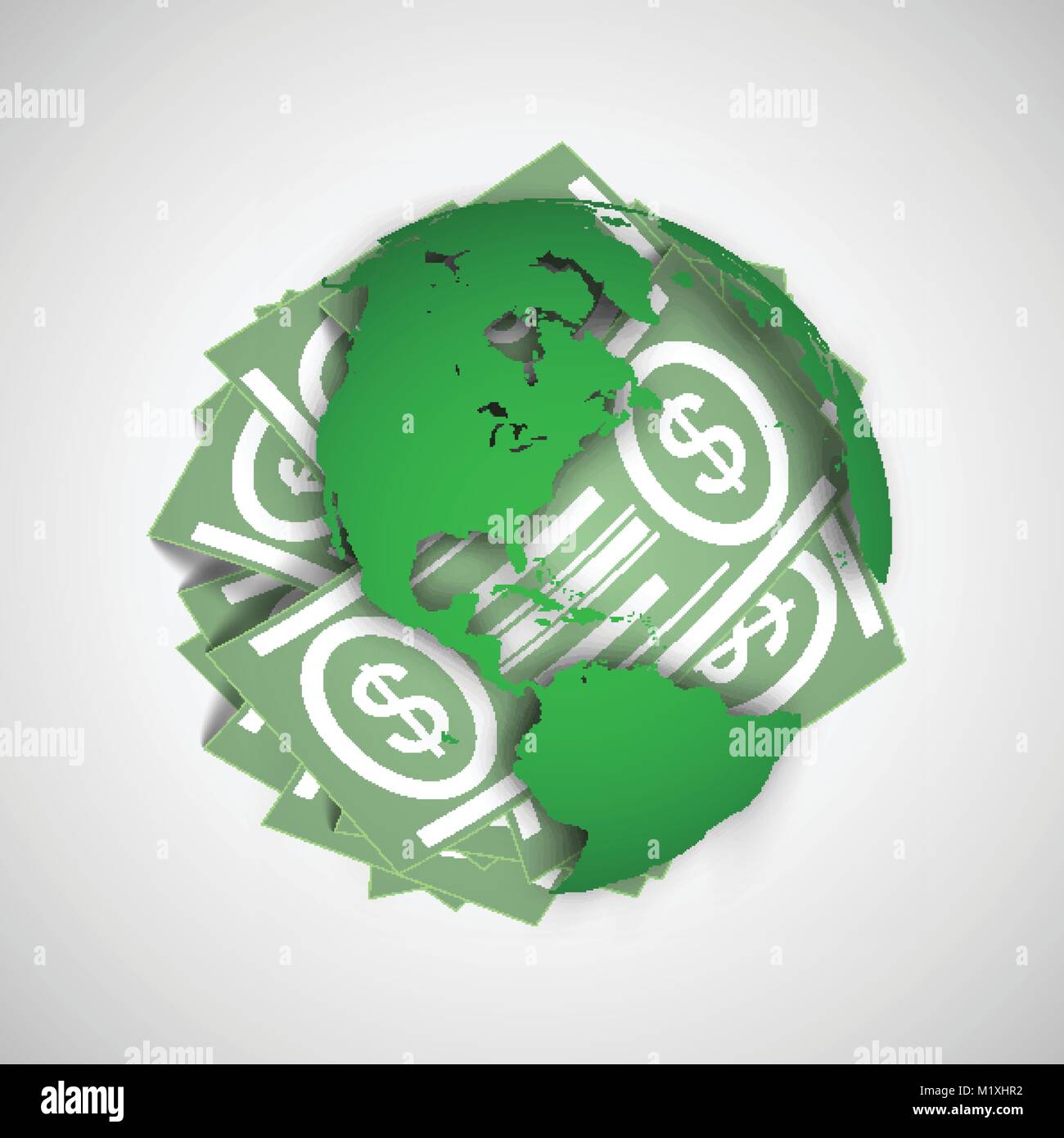 Earth and money vector illustration Stock Vector