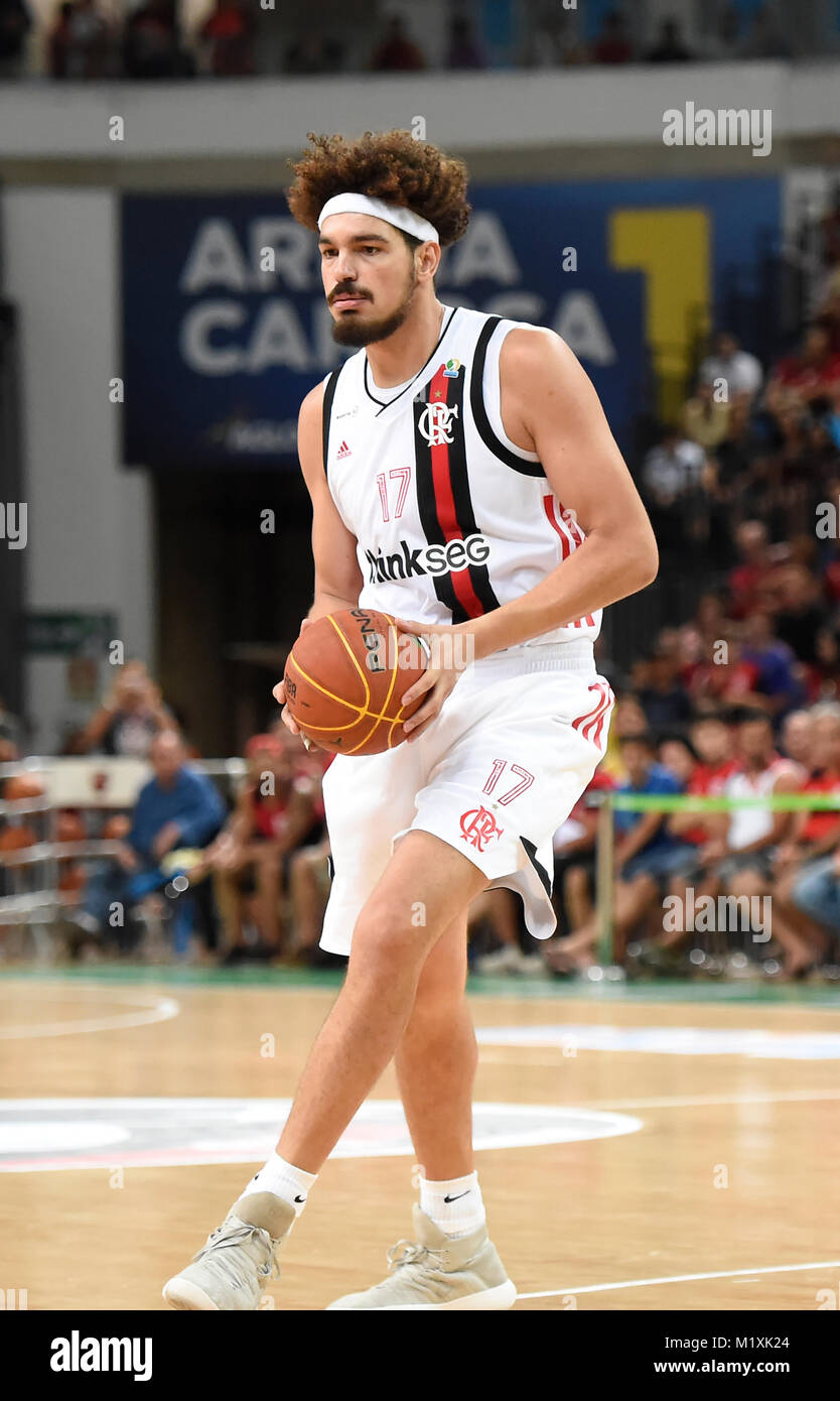 Rio de Janeiro, Brazil, Basketball player Anderson Varejão, new basketball player of the Flamengo team at the premiere at the Carioc Stock Photo