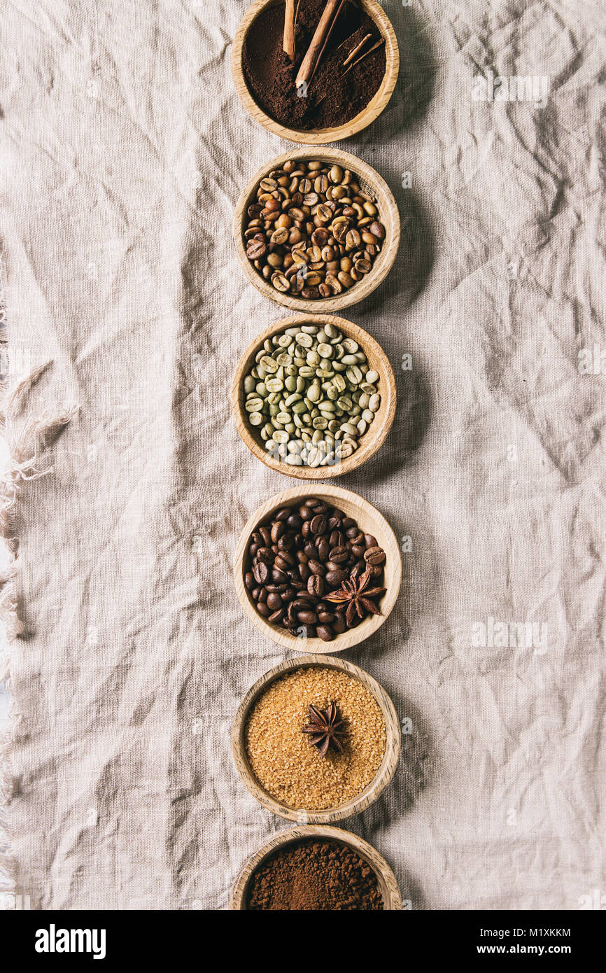 Variety of coffee beans Stock Photo Alamy