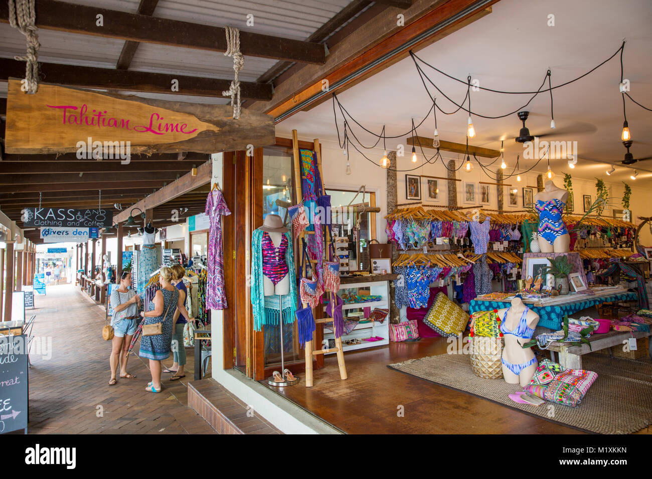 High street shops in Port Douglas,Far north Queensland,Australia Stock