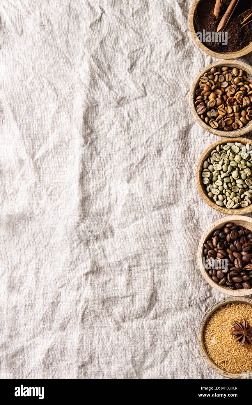 Variety of coffee beans Stock Photo Alamy