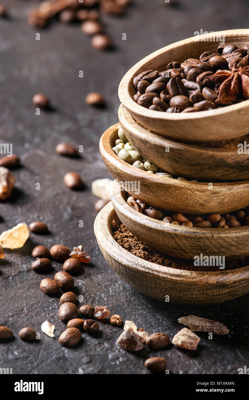 Variety of coffee beans Stock Photo Alamy