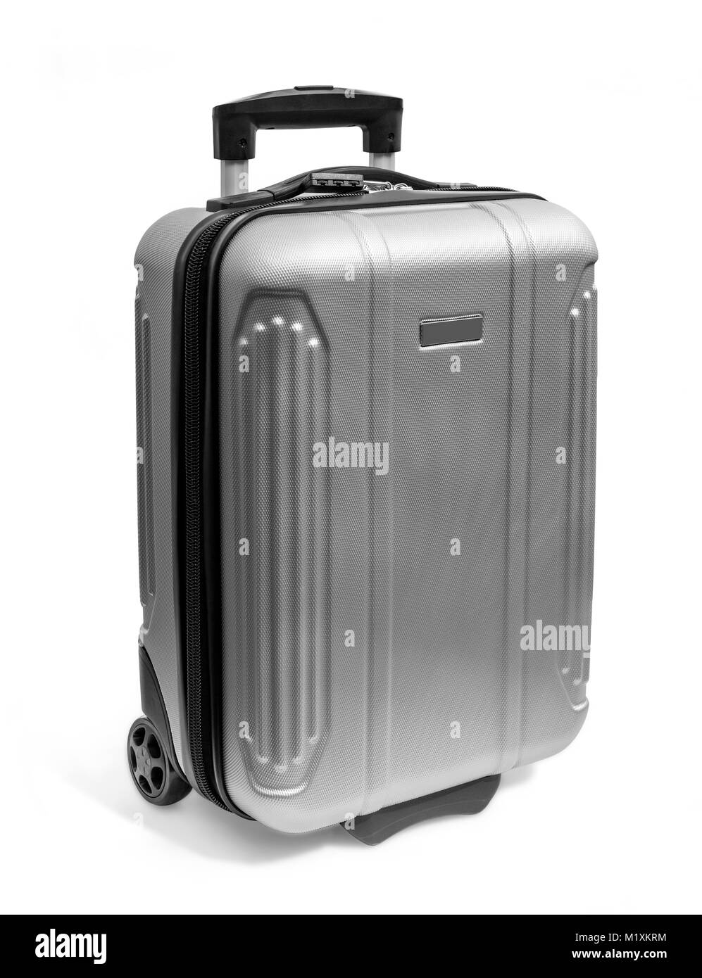 polycarbonate suitcase isolated on white with clipping path Stock Photo