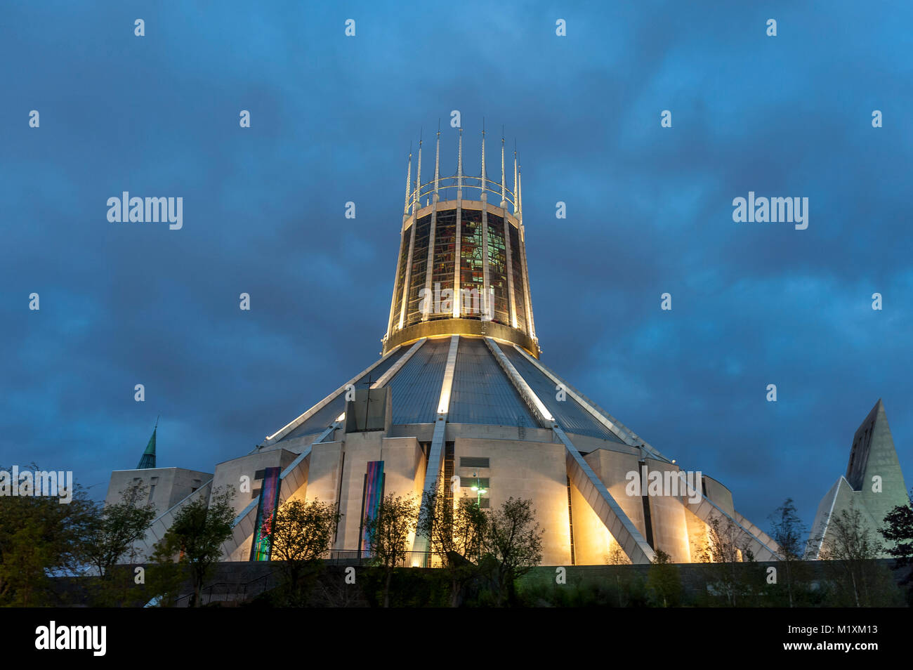 Liverpool Metropolitan Cathedral, officially known as the Metropolitan Cathedral of Christ the King, is the seat of the Archbishop of Liverpool and th Stock Photo