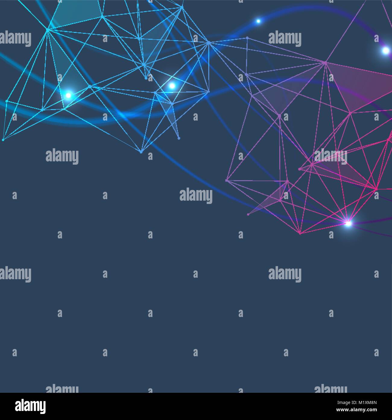 Geometric abstract background with connected line and dots. Structure ...