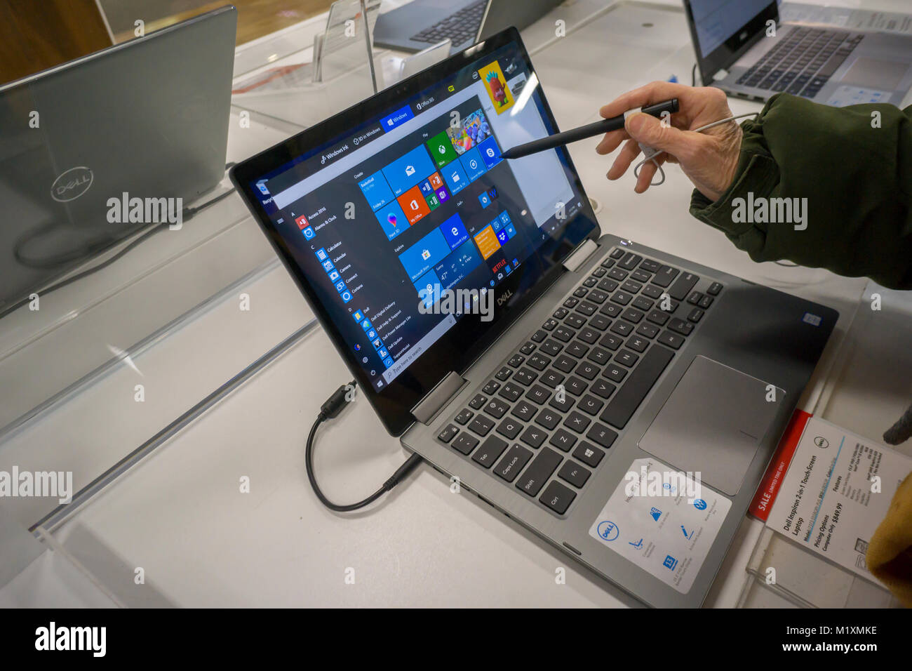 A shopper tries a Dell laptop computer in a Best Buy store in New York on Friday, January 26, 2018. Dell is reported to be considering strategic alternatives including an initial public A shopper tries a Dell laptop computer in a Best Buy store in New York on Friday, January 26, 2018. Dell is reported to be considering strategic alternatives including an initial public