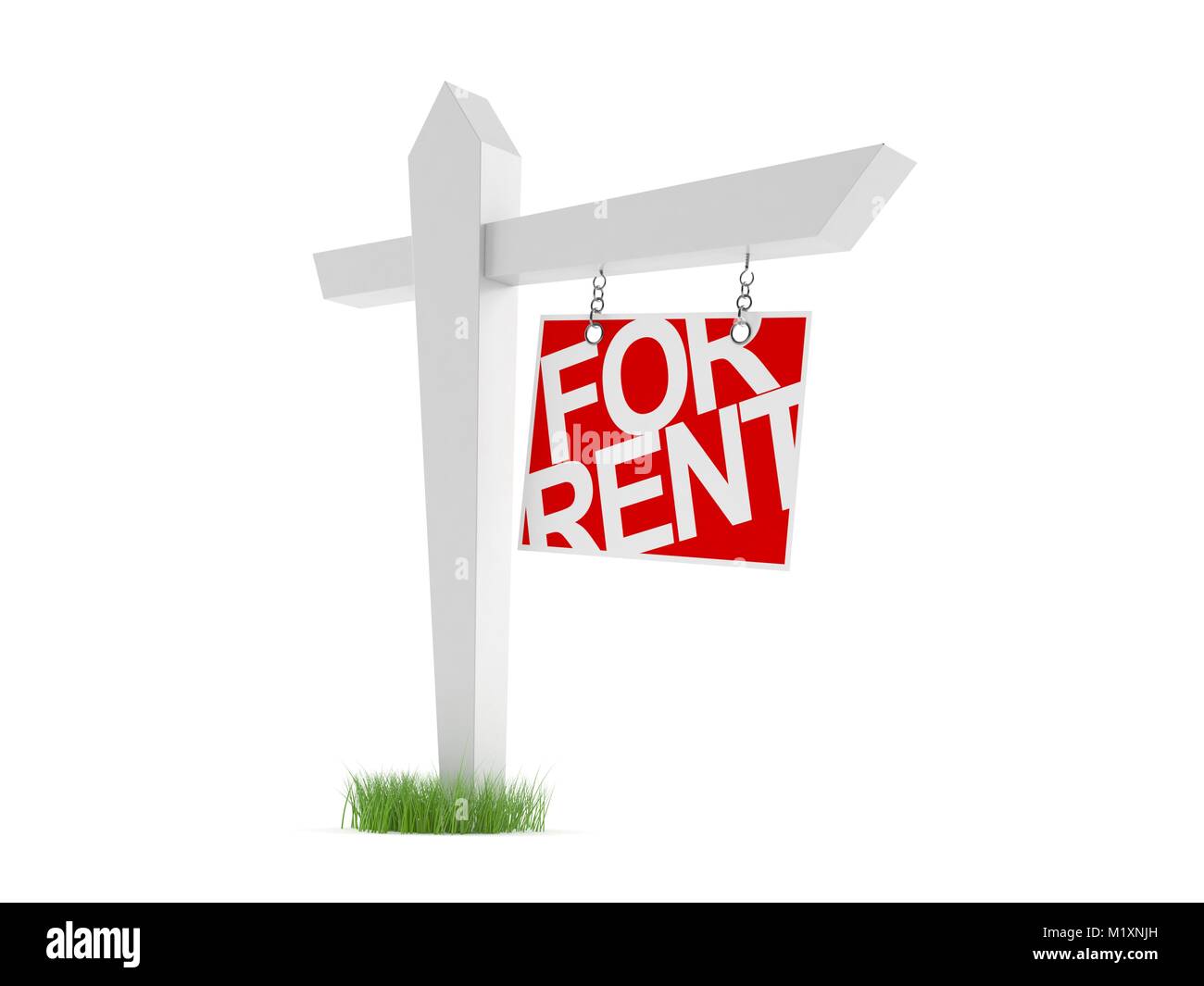 For Rent White Sign For rent sign isolated on white background Stock Photo - Alamy