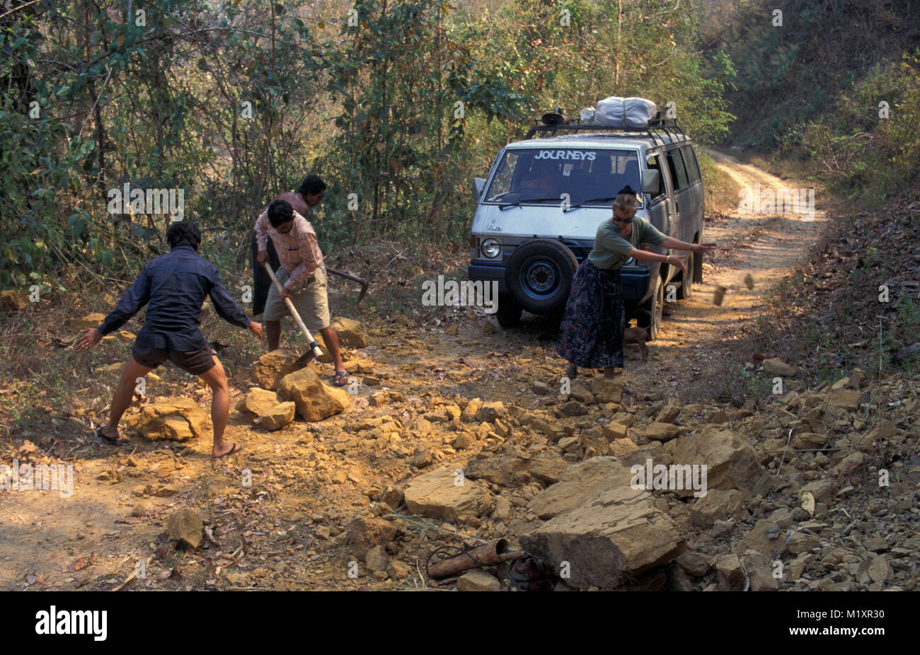 Myanmar (Burma). Bago (Pegu) Yoma mountains. National Park. Tourists ...