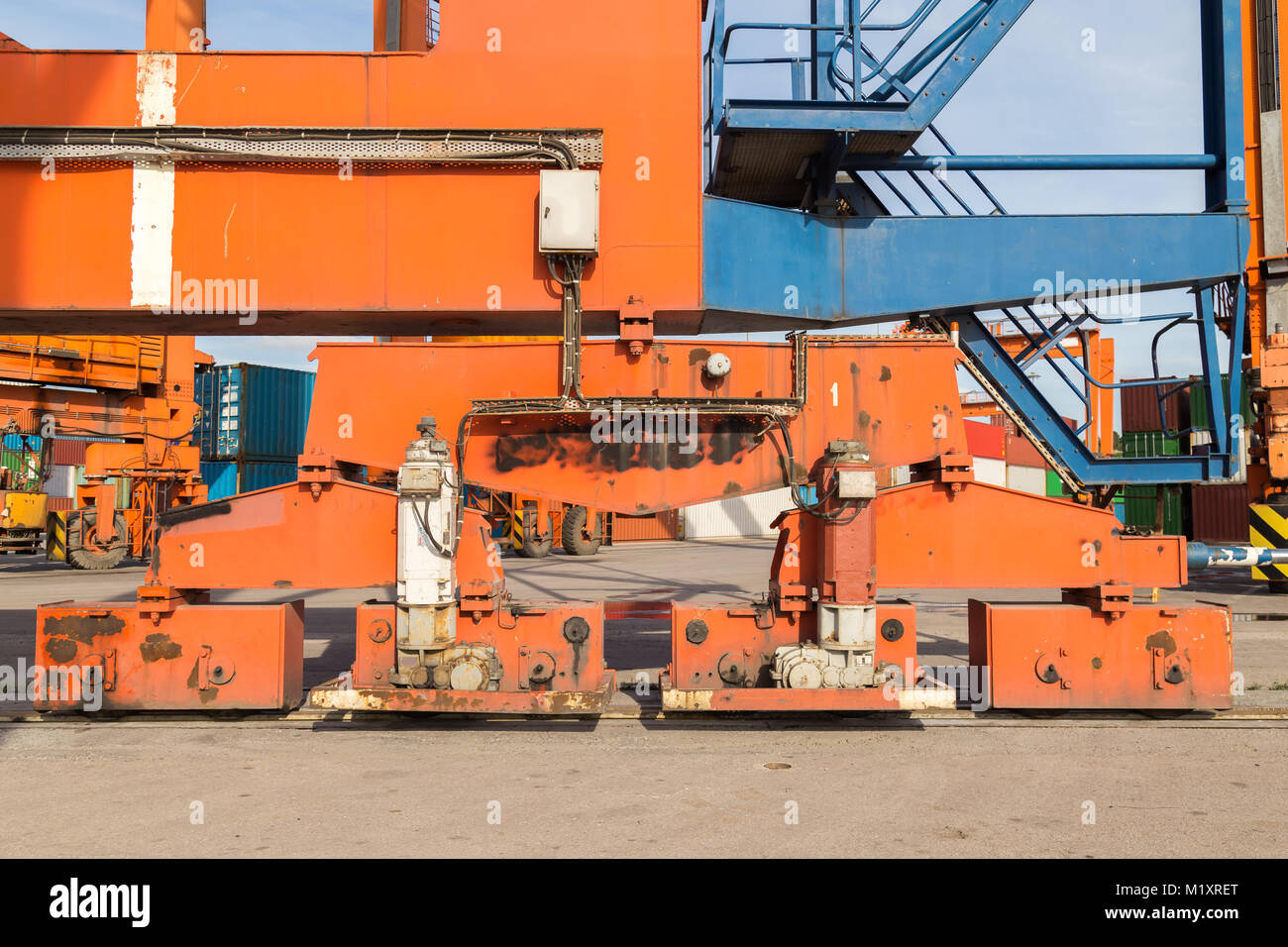 Container loader crane in seaport Stock Photo Alamy