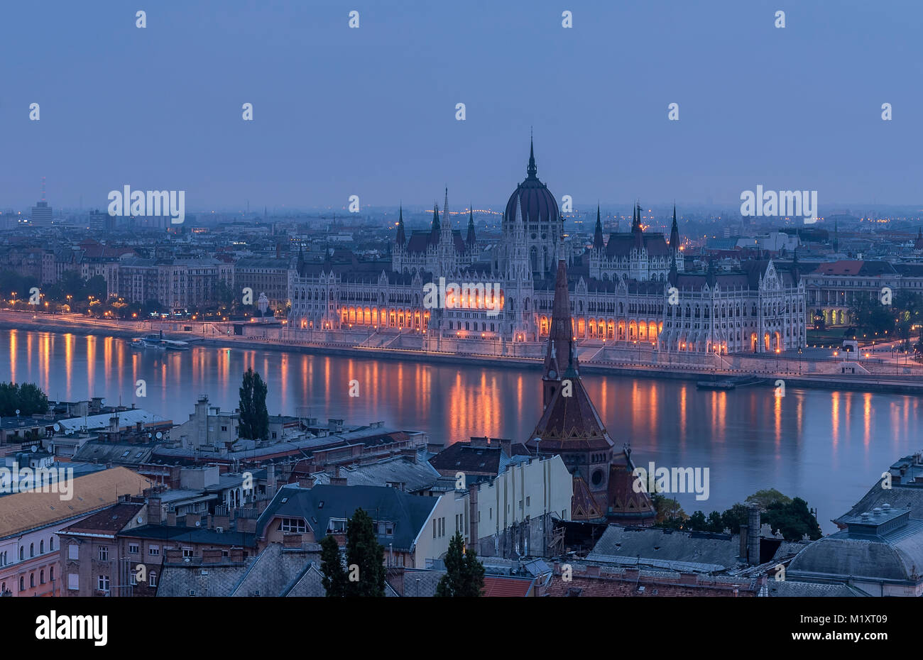 Beautiful twilight over the gorgeous city of Budapest- the capital of ...