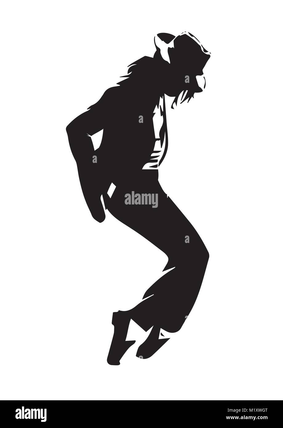 michael jackson silhouette Stock Vector