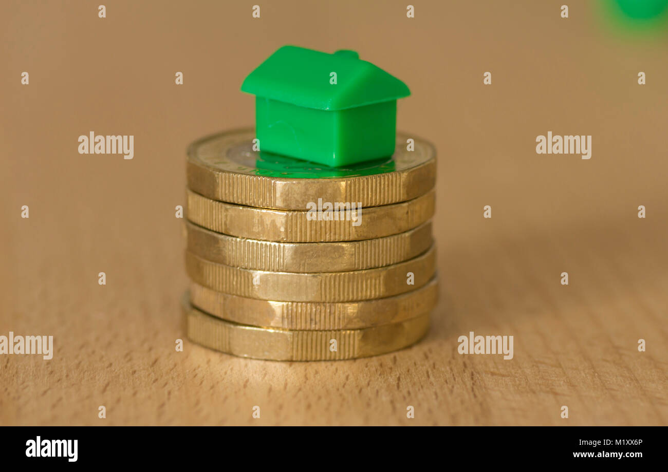 Financial concept picture, money and monopoly houses Stock Photo