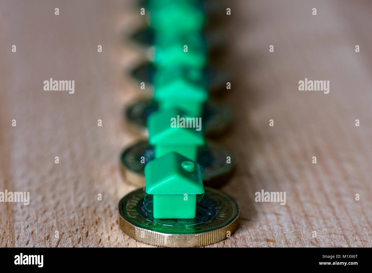 Financial concept picture, money and monopoly houses Stock Photo