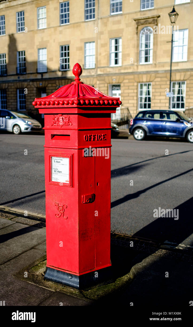 An old Victorian red Post Box  in Bath Somerset England UK Stock Photo