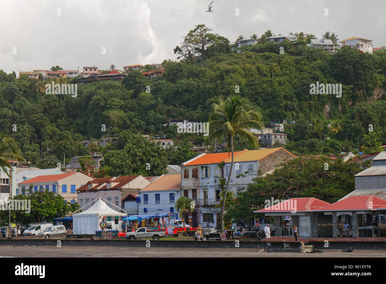 Saint-Pierre waterfront - Martinique - FWI Stock Photo
