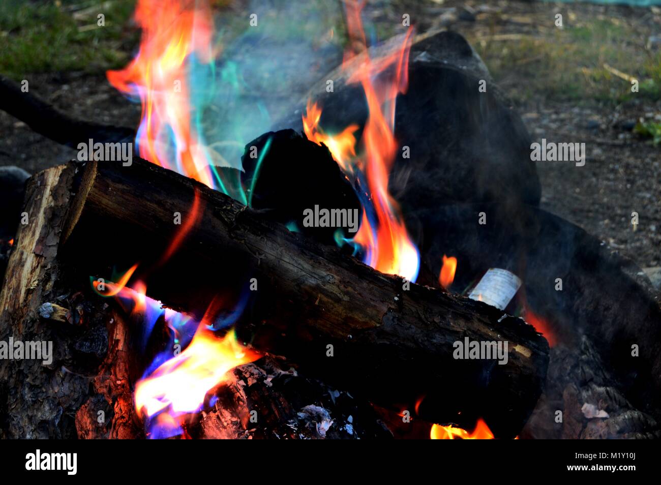 Fire Side, Colored by Copper Stock Photo - Alamy