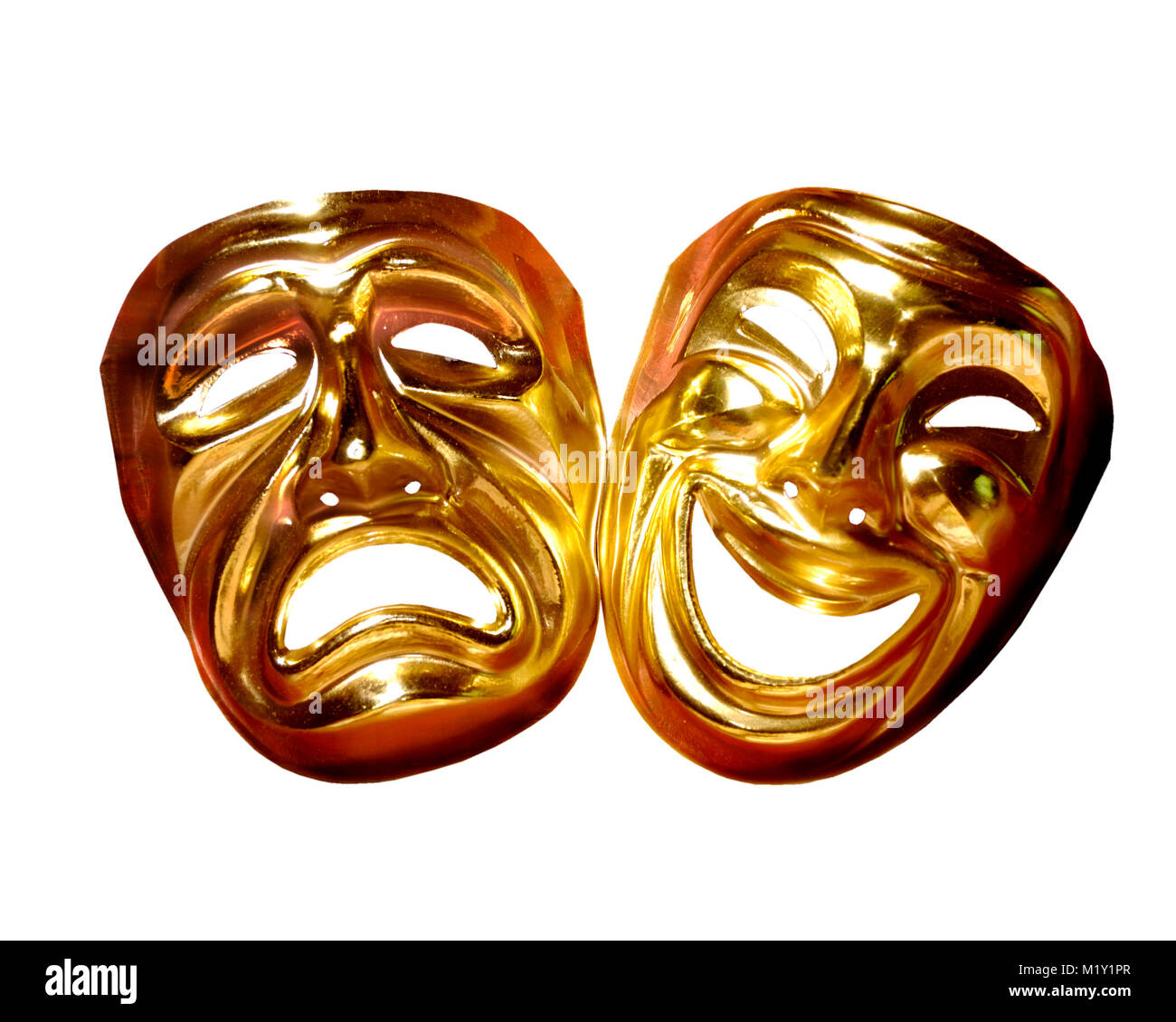 Tragedia Gold - Sad Crying Face Greek Theatre Masks - Just Posh Masks