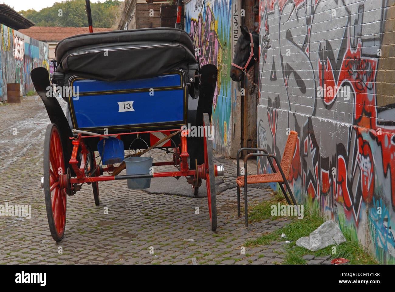 Rome. Italy. Horses stables in Campo Boario Stock Photo Alamy