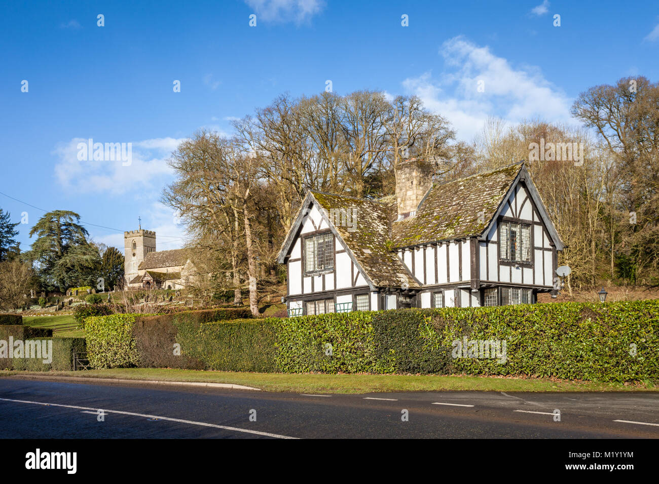 Black and white building or house, Lyonshall, herefordshire uk Stock