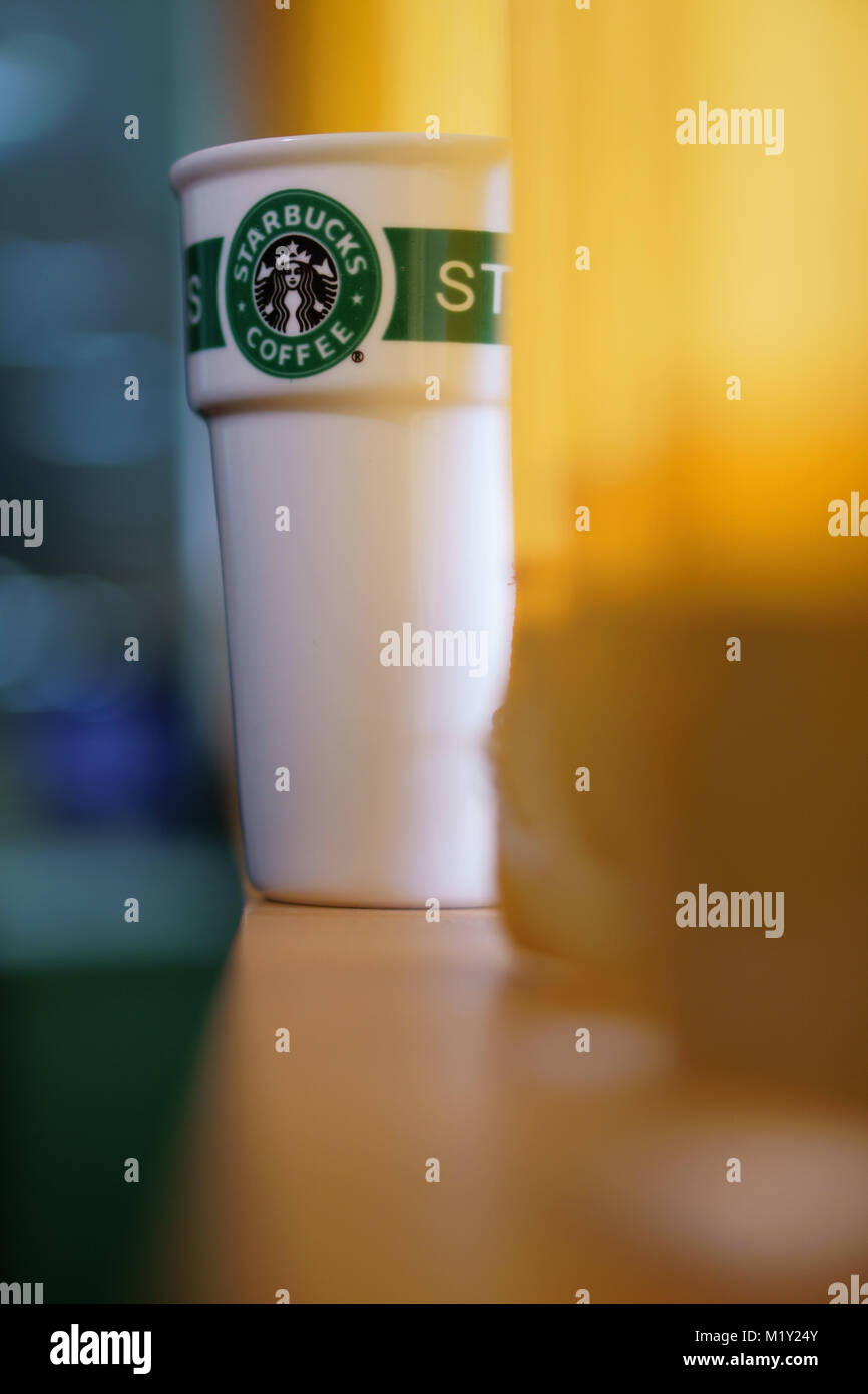 Beautiful  picture of Starbucks mug Stock Photo