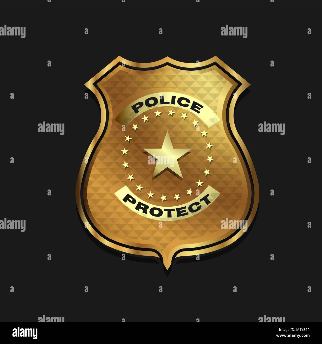 Officer Patch Gold W/Black Background 