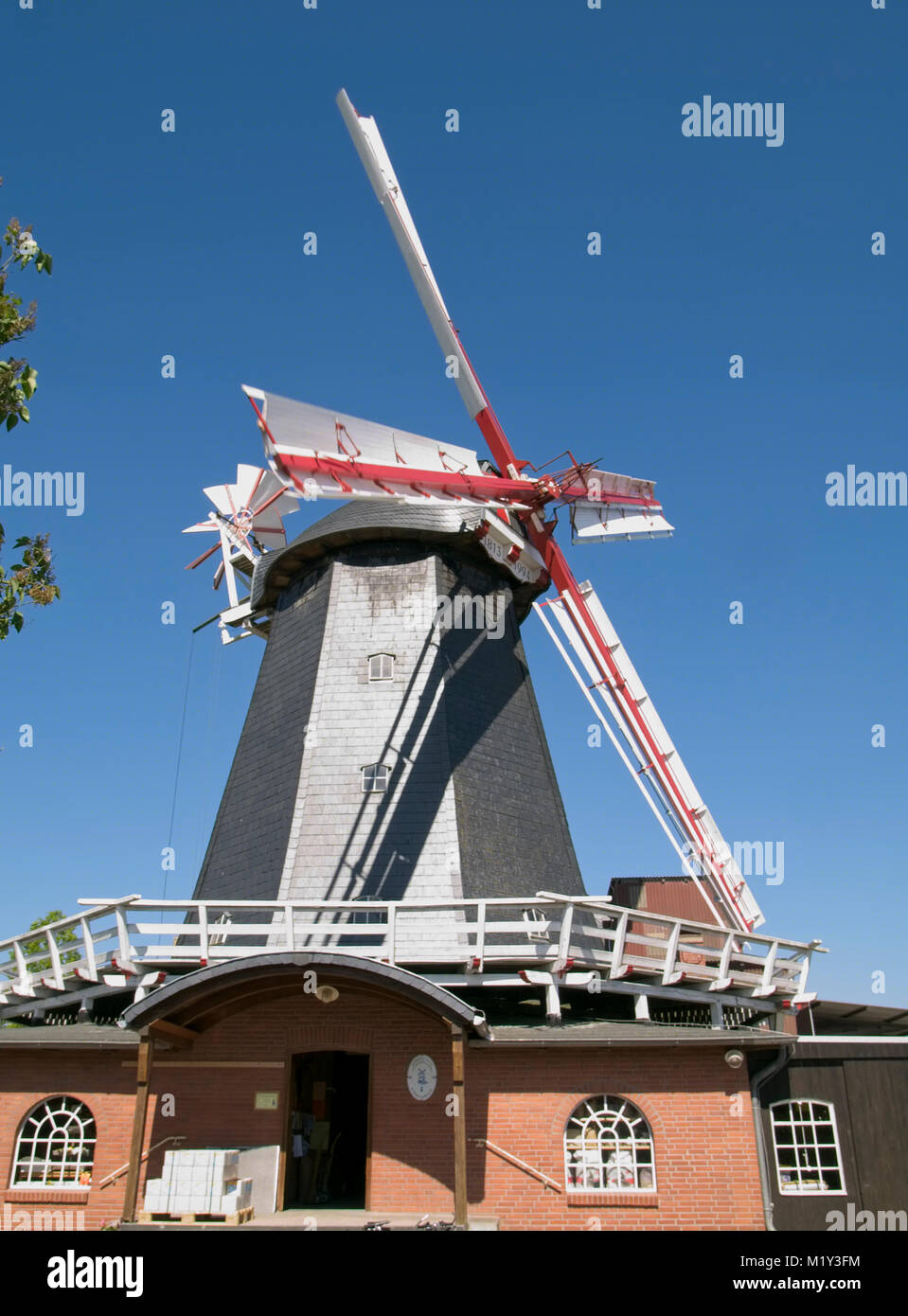 Historical Windmill in Bardowick, Niedersachsen, Germany. Stock Photo
