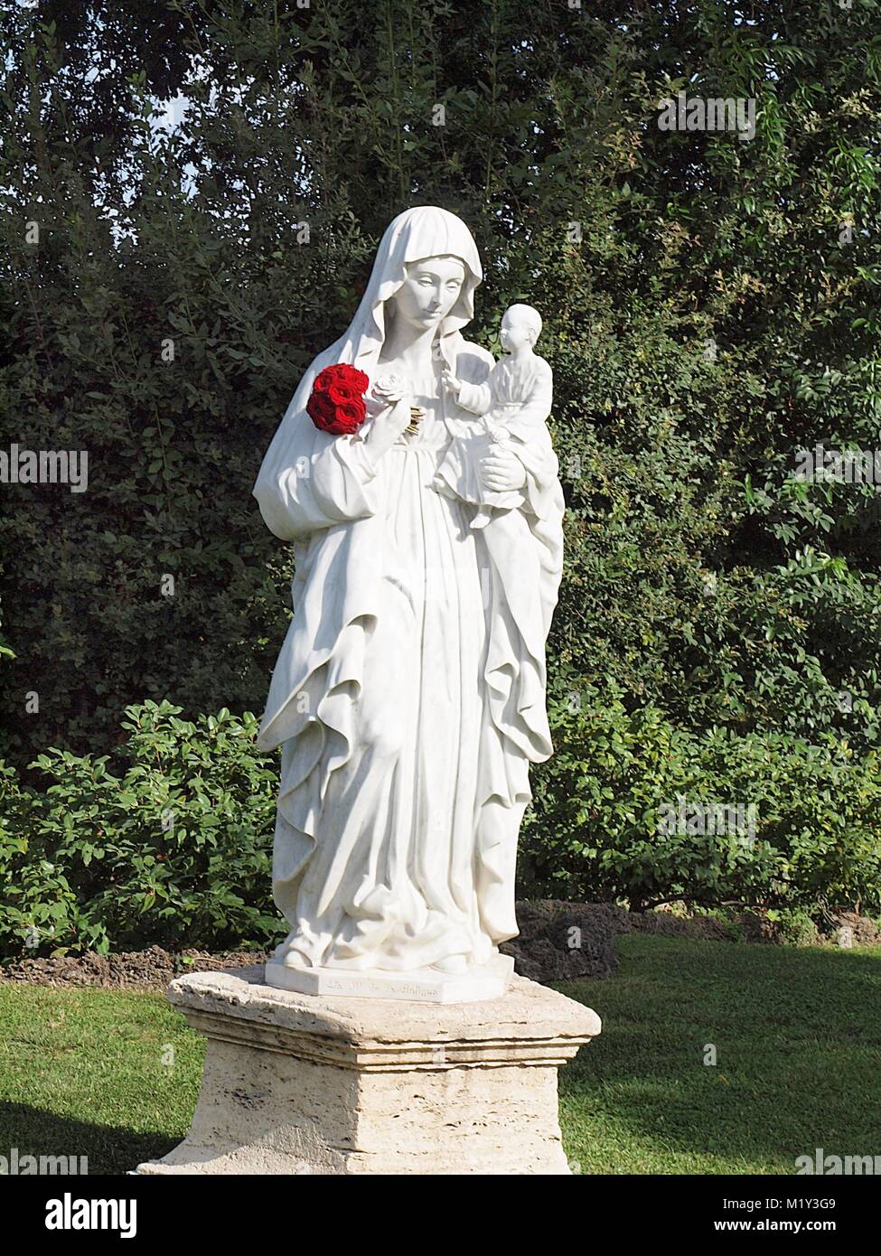 Sculpture Of Maria In The Vatican Gardens In Vatican City In Rome