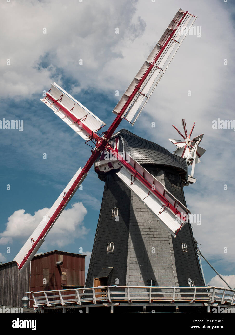 Historical Windmill in Bardowick, Niedersachsen, Germany. Stock Photo