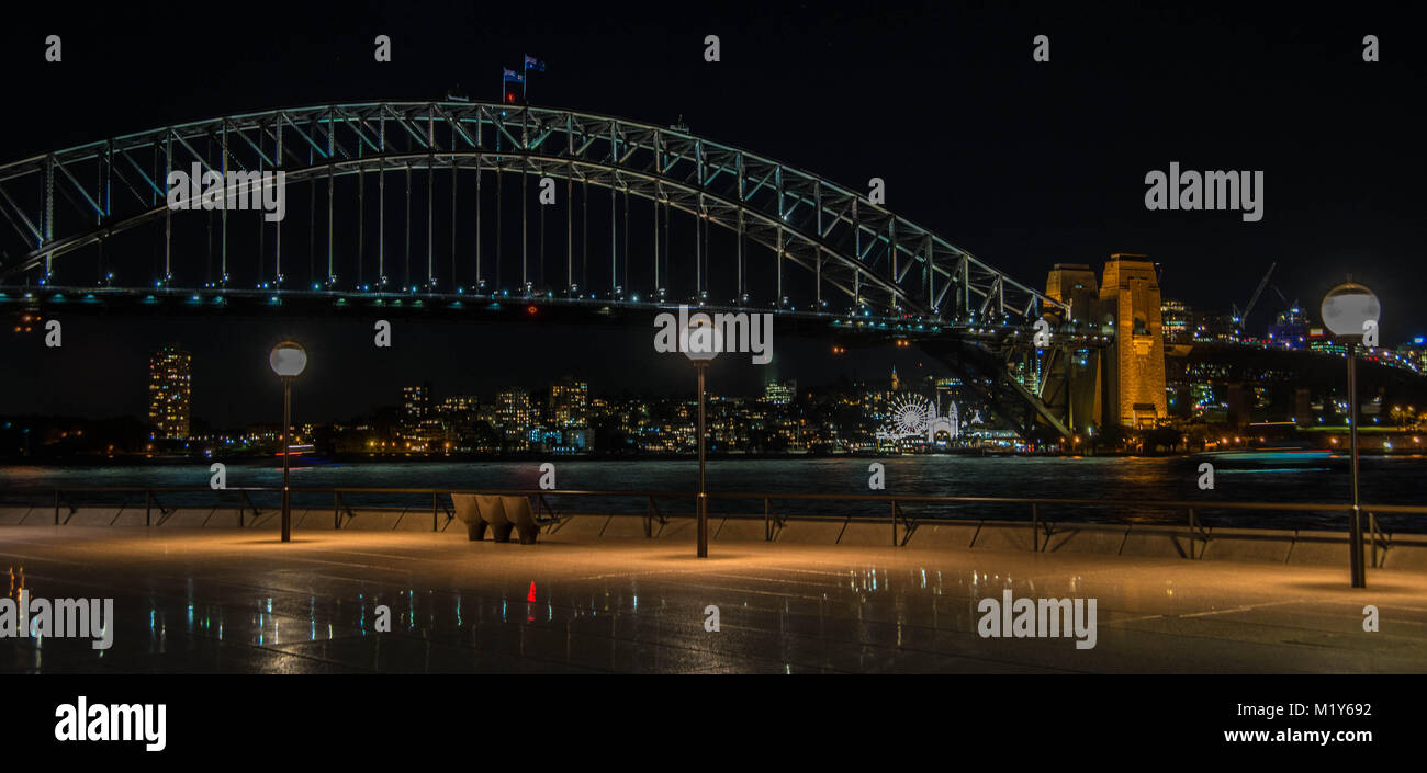 Sydney Harbour Bridge at night Stock Photo - Alamy