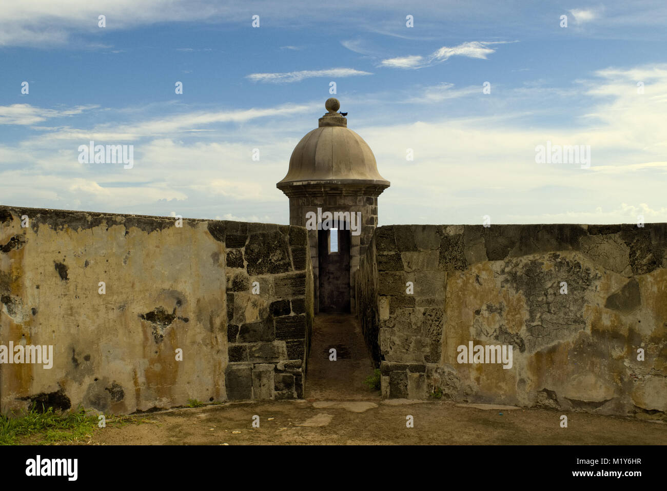 Sentry Box at Morro Castle Old San Juan, Puerto Rico Stock Photo
