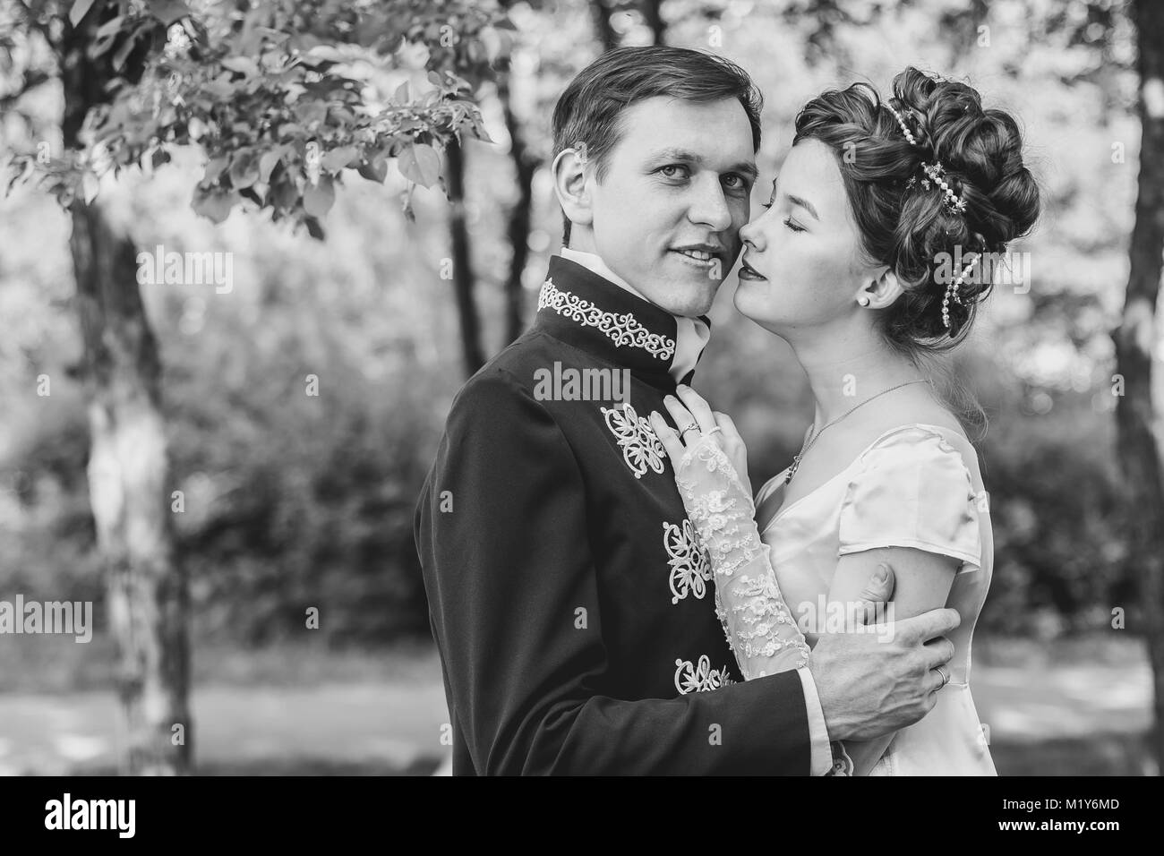 These romantic happy moments of wedding couple Stock Photo - Alamy