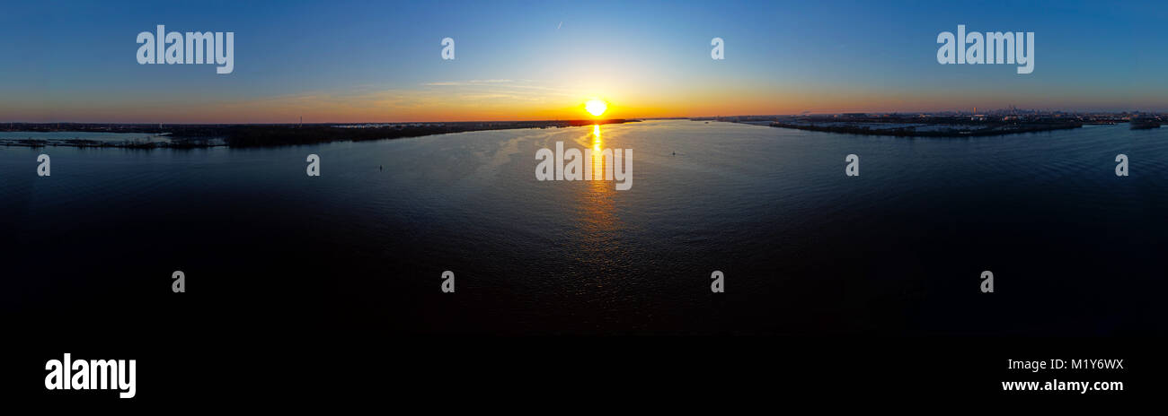 Aerial Sunset Panorama Stock Photo - Alamy