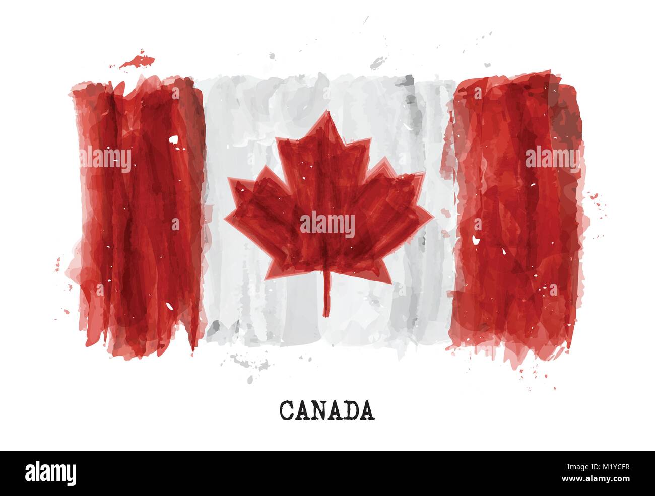 Watercolor painting flag of Canada . Vector Stock Vector Image & Art ...