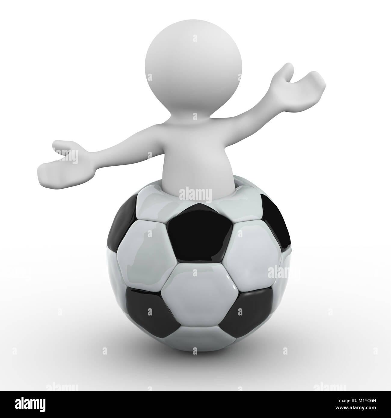 3D Human Inside a Soccer Ball Stock Photo Alamy