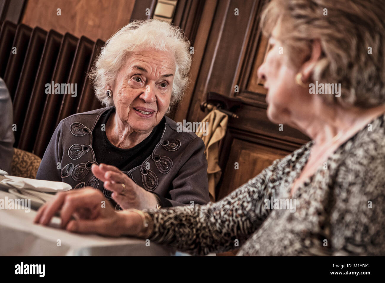 Visit the 'Shoacafe' on the premises of the Shoah Survivor Center 'ZWST' and their families in Frankfurt, where the survivors meet once a month. Stock Photo
