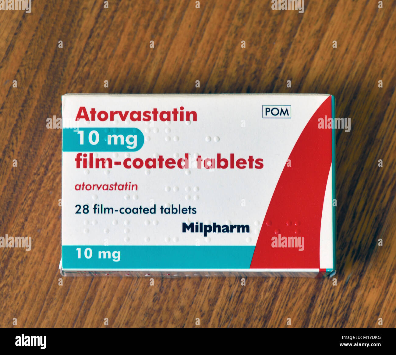 Pack of Atorvastatin 10mg 28 filmcoated tablets. Milpharm Stock Photo Alamy
