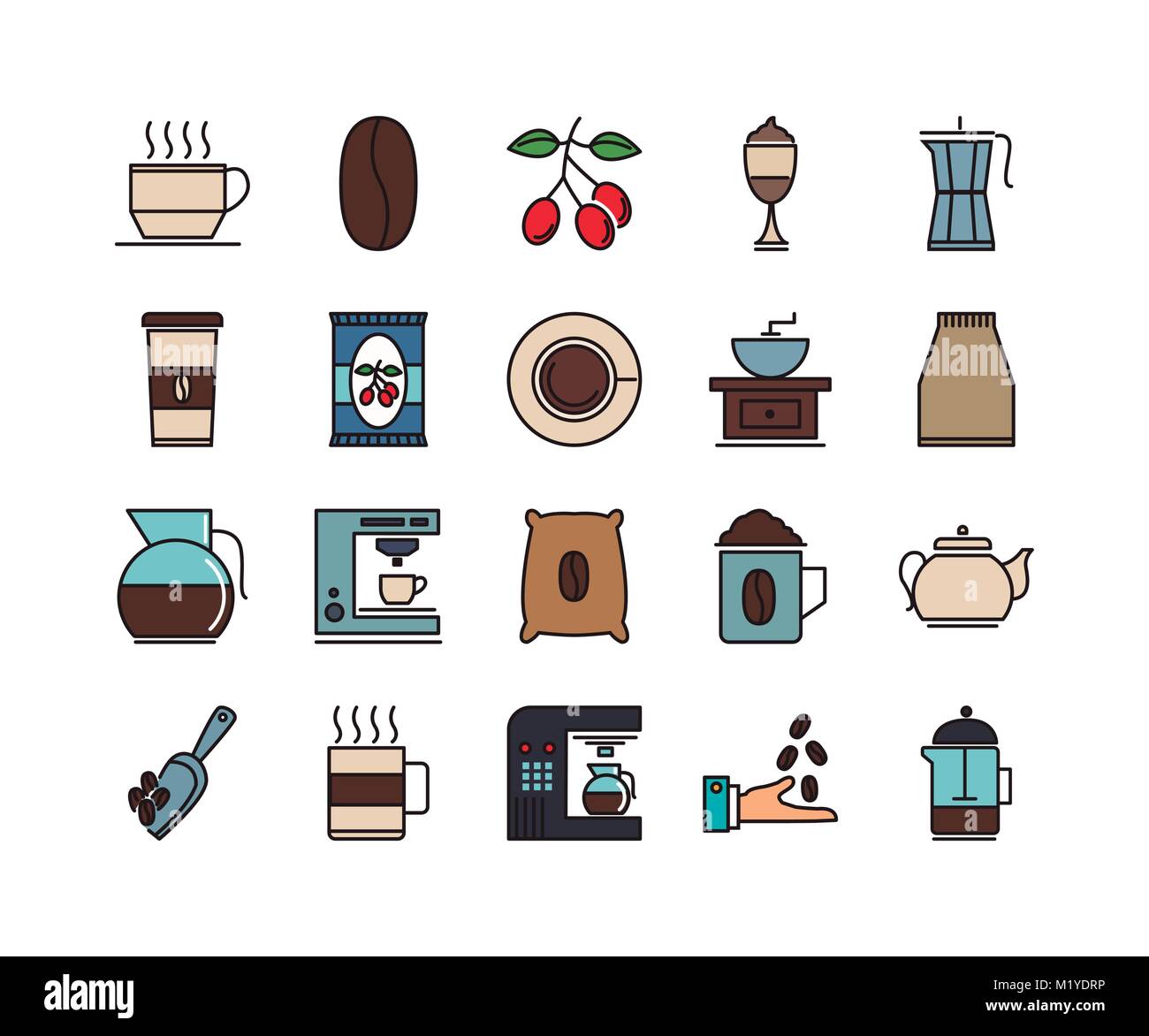 Coffe and tea beverage icon pack Stock Vector Image & Art - Alamy