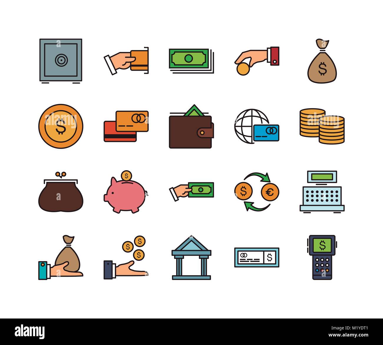 Set of 20 business thin line icons Stock Vector Image & Art - Alamy