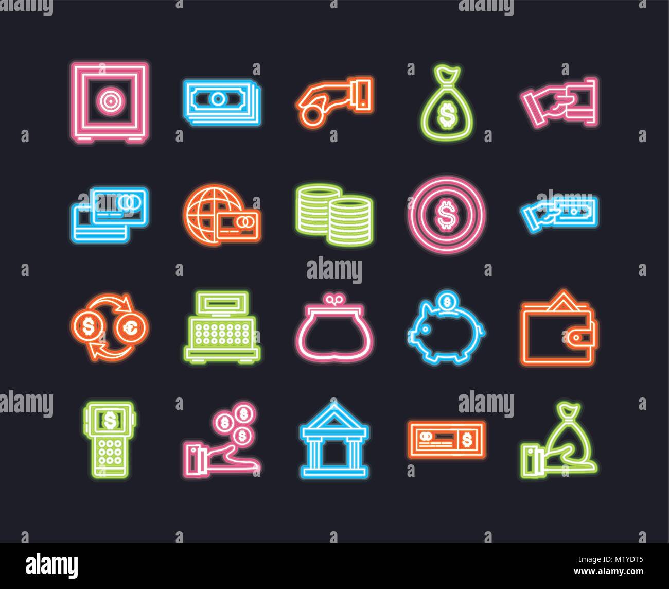 Set of 20 business thin line icons Stock Vector Image & Art - Alamy