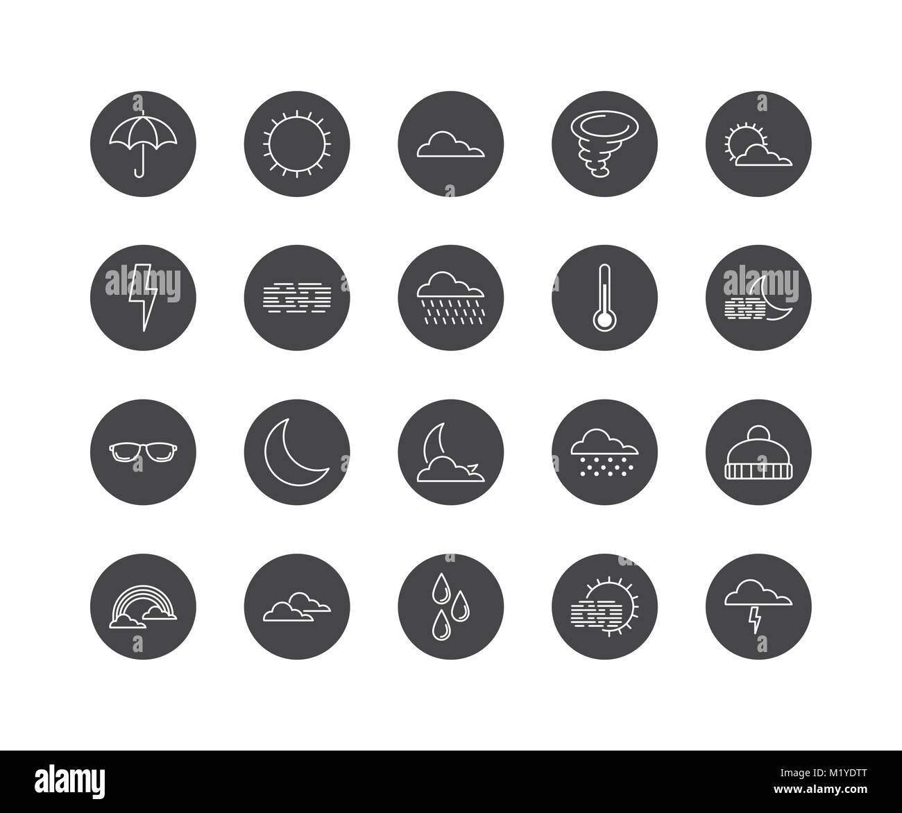 Set of 20 weather line icons Stock Vector Image & Art - Alamy