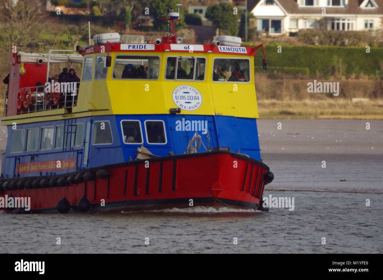 Pride Of Exmouth Stuart Line Cruises Ferry Sailing Up The Exe Estuary From Turf Lock South Devon Uk Stock Photo Alamy