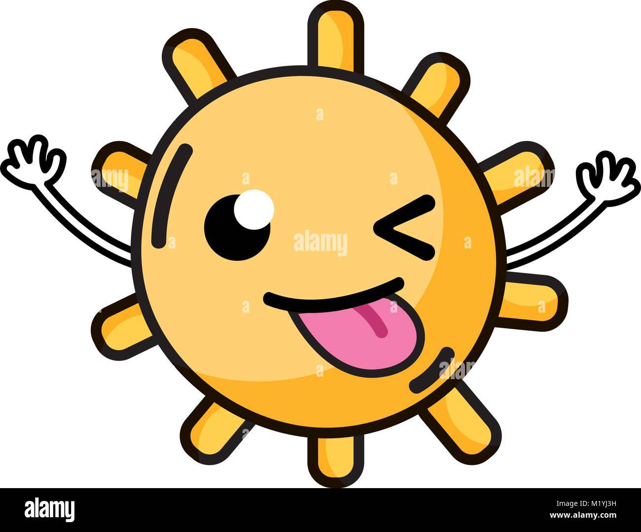 Sun Rays Funny funny sun with lights ray kawaii Stock Vector Image & Art - Alamy