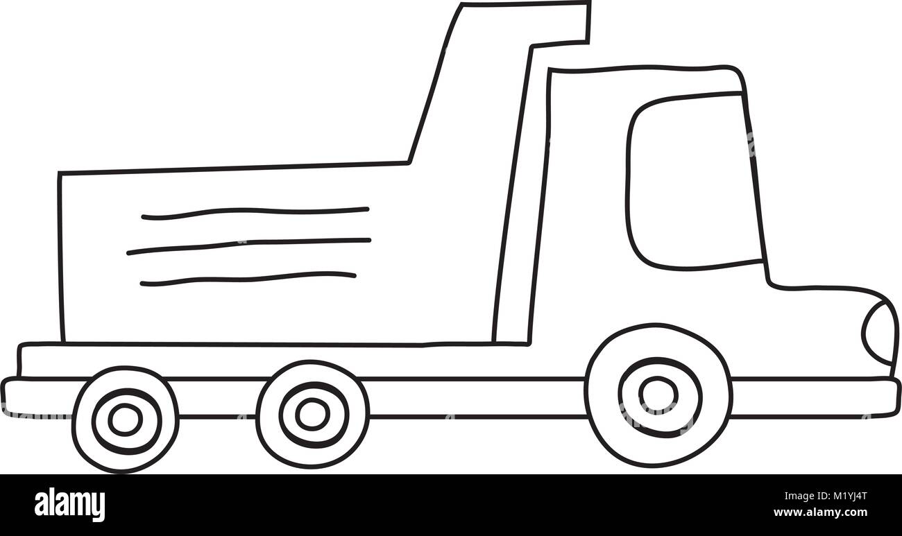 line dump truck industry and contruccion vehicle Stock Vector Image ...