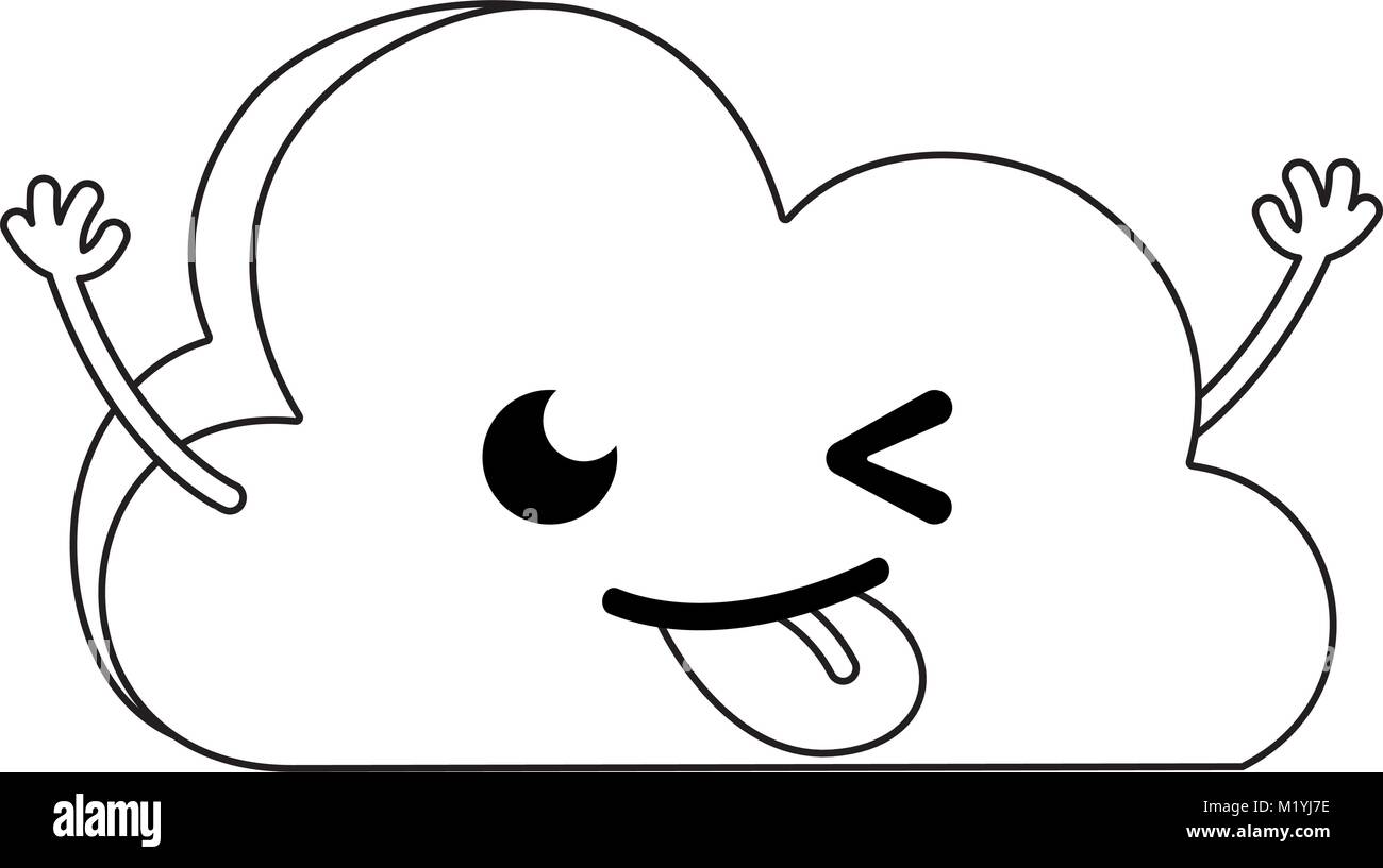 line funny natural cloud weather kawaii Stock Vector Image & Art - Alamy