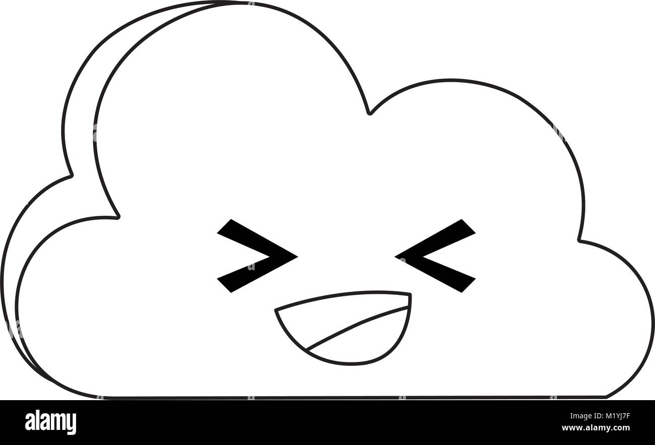 line happy natural cloud weather kawaii Stock Vector Image & Art - Alamy