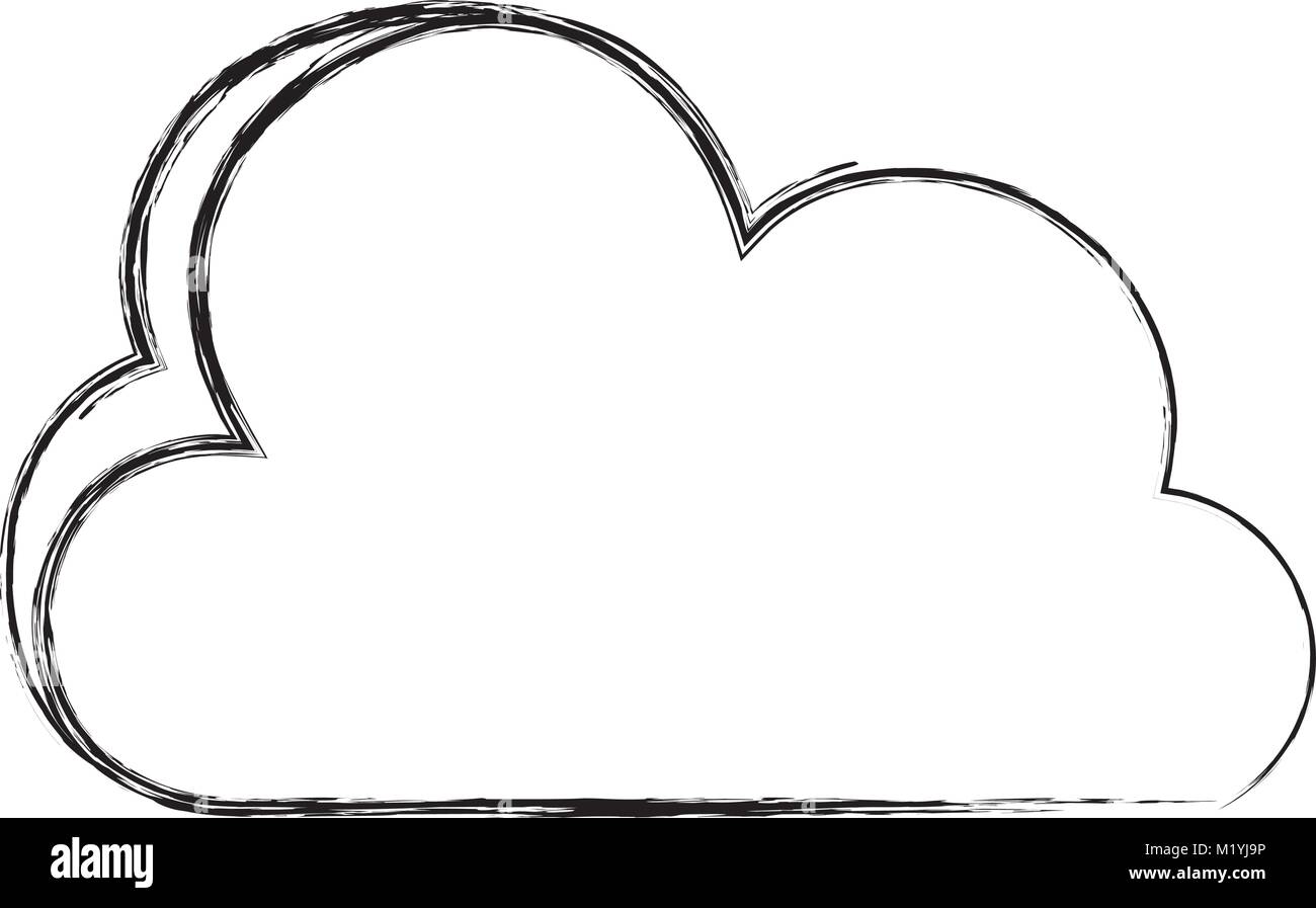 grunge nice cloud nature weather icon Stock Vector Image & Art - Alamy