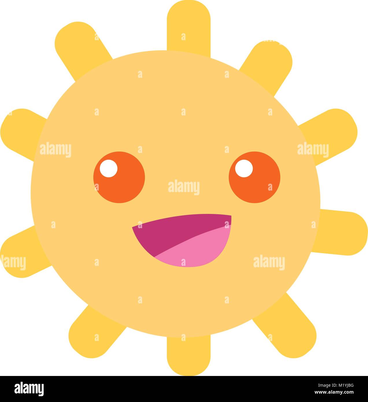 colorful happy sun with lights ray kawaii Stock Vector Image & Art - Alamy