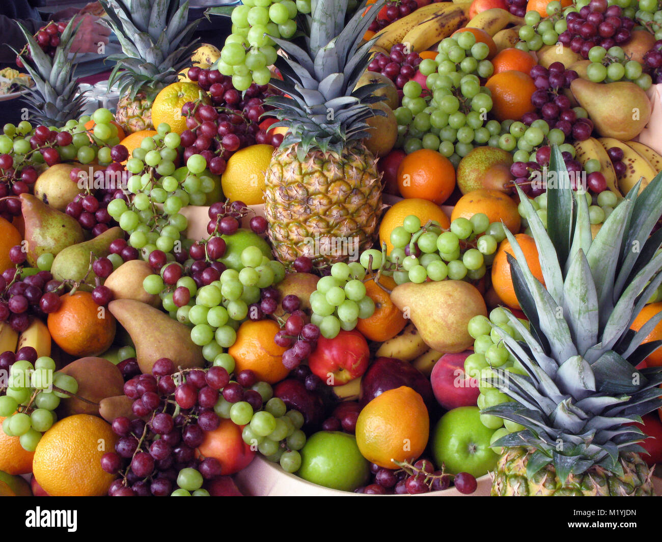 fruit display on Princess Cruise to Alaska Stock Photo