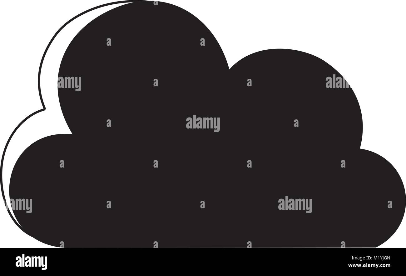 silhouette nice cloud nature weather icon Stock Vector Image & Art - Alamy